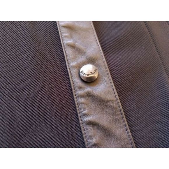 Bisou Bisou 90s Y2K Mod Faux Leather Top Sleeveless Snap Button High Neck Small - Picture 9 of 10